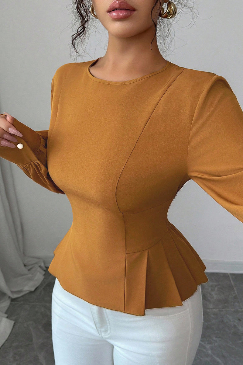 Peplum Long Sleeve Blouse