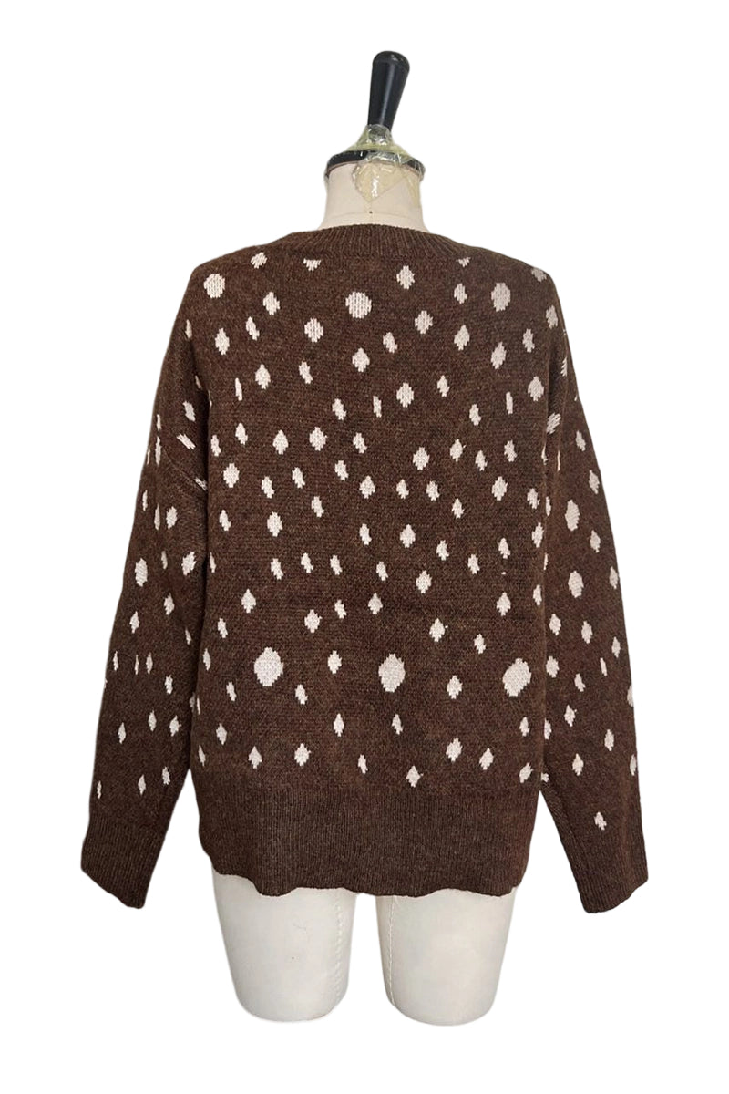 Deer Motif Cozy Sweater