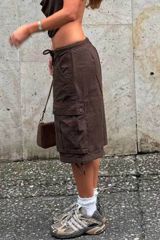 Tie-Waist Casual Cargo Shorts