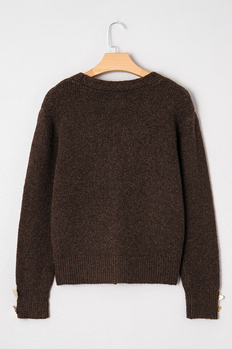 Elegant Heart Detail Cardigan