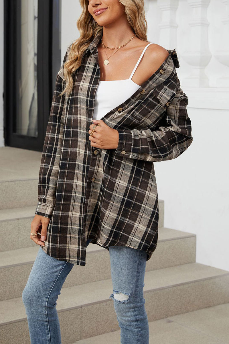 Plaid Button Down Long Sleeve Shirt