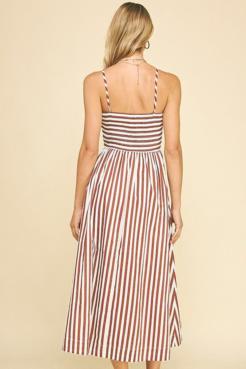 Striped Sleeveless Maxi Dress