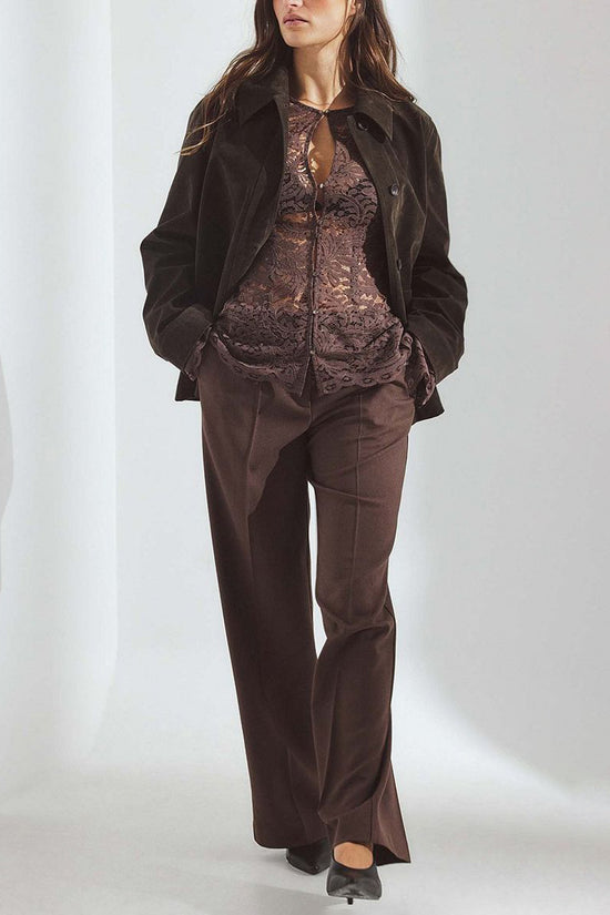 Elegant Lace Button-Up Blouse