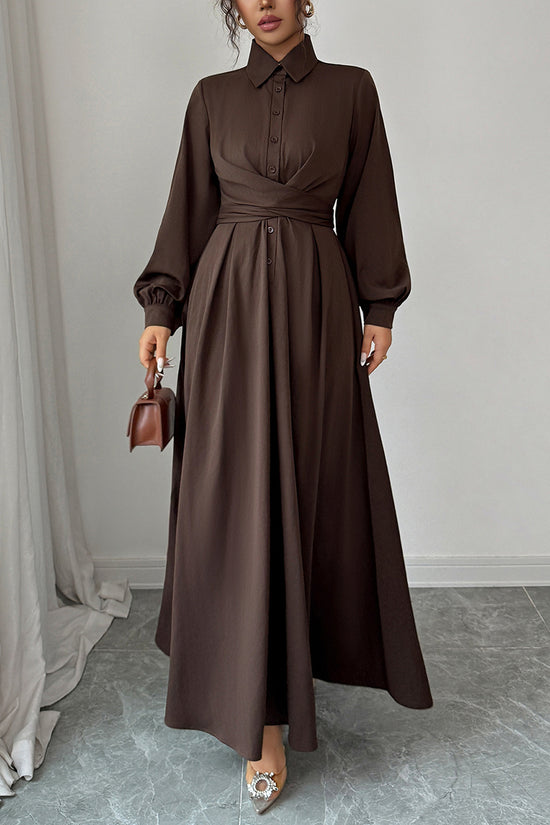 Elegant Long Sleeve Maxi Casual Dress
