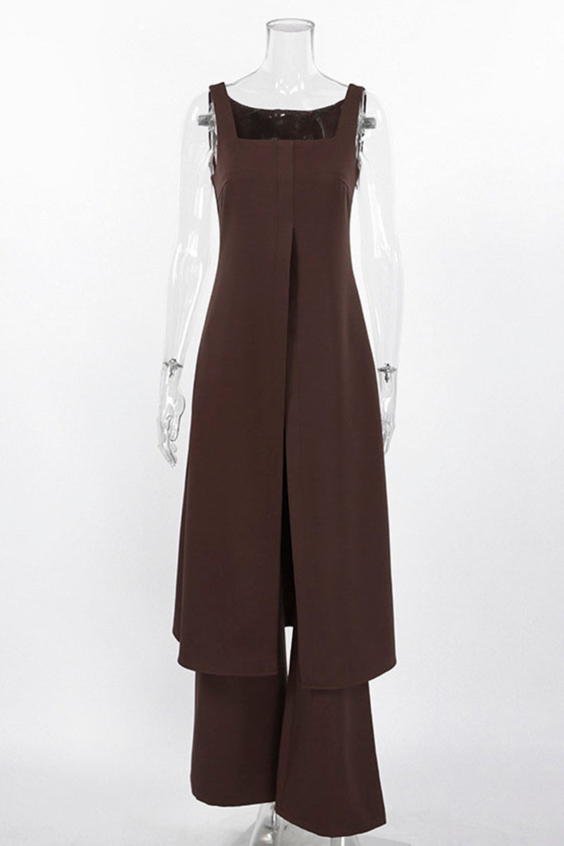 Elegant Sleeveless Pants Set