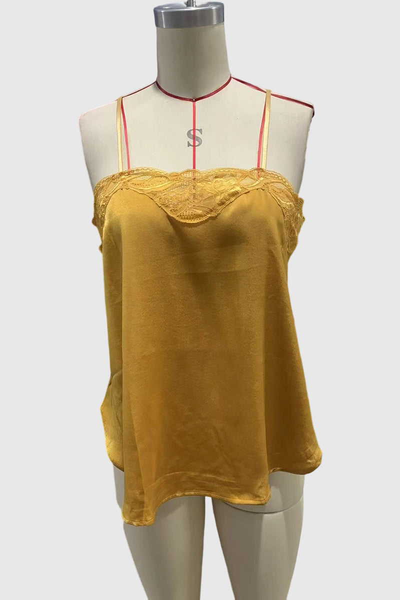 Chic Lace Trim Camisole Top