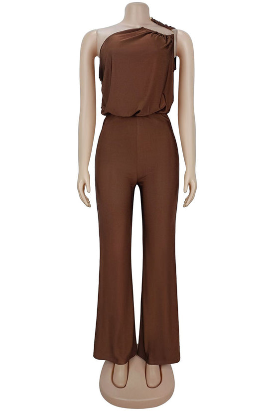 Elegant One-Shoulder Wide-Leg Jumpsuit