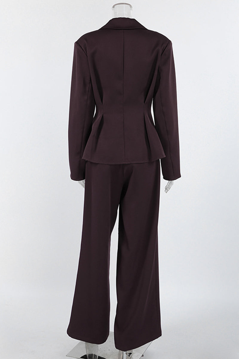 Elegant Tailored Suit Set with Wide-Leg Pants