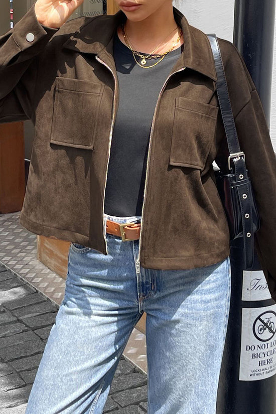 Chic Cropped Zip-Up Jacket