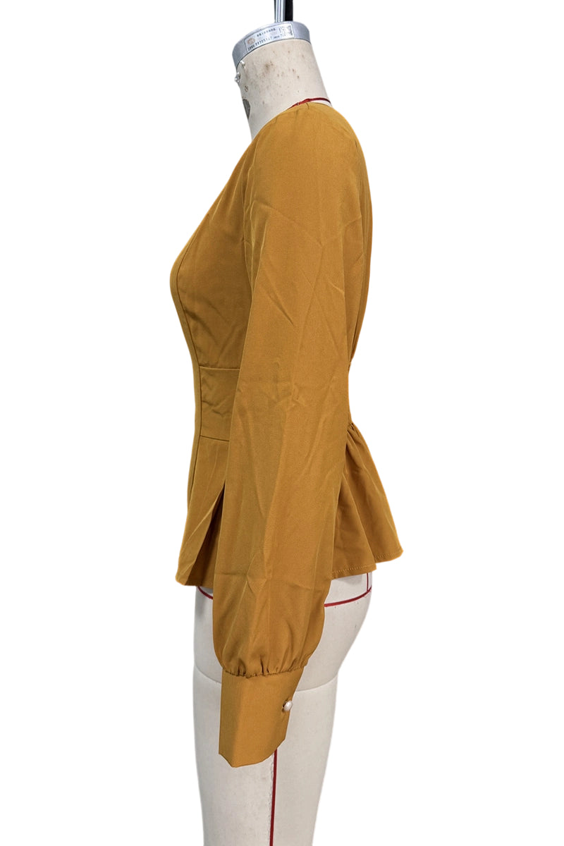 Peplum Long Sleeve Blouse