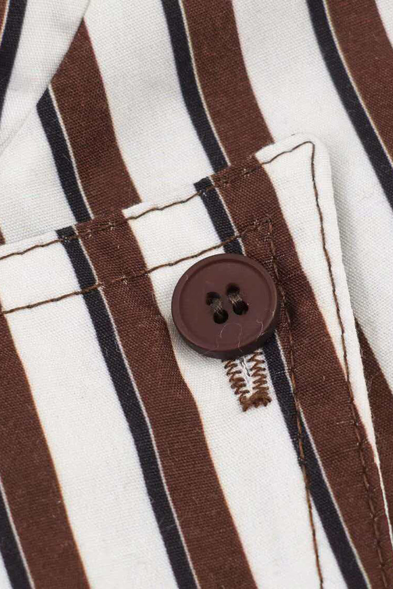 Striped Stand Collar Jacket