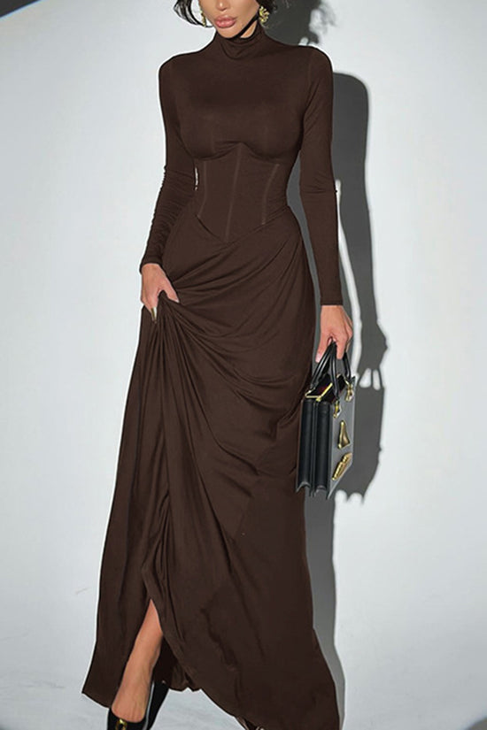 Long Sleeve Mock Neck Bodycon Dress