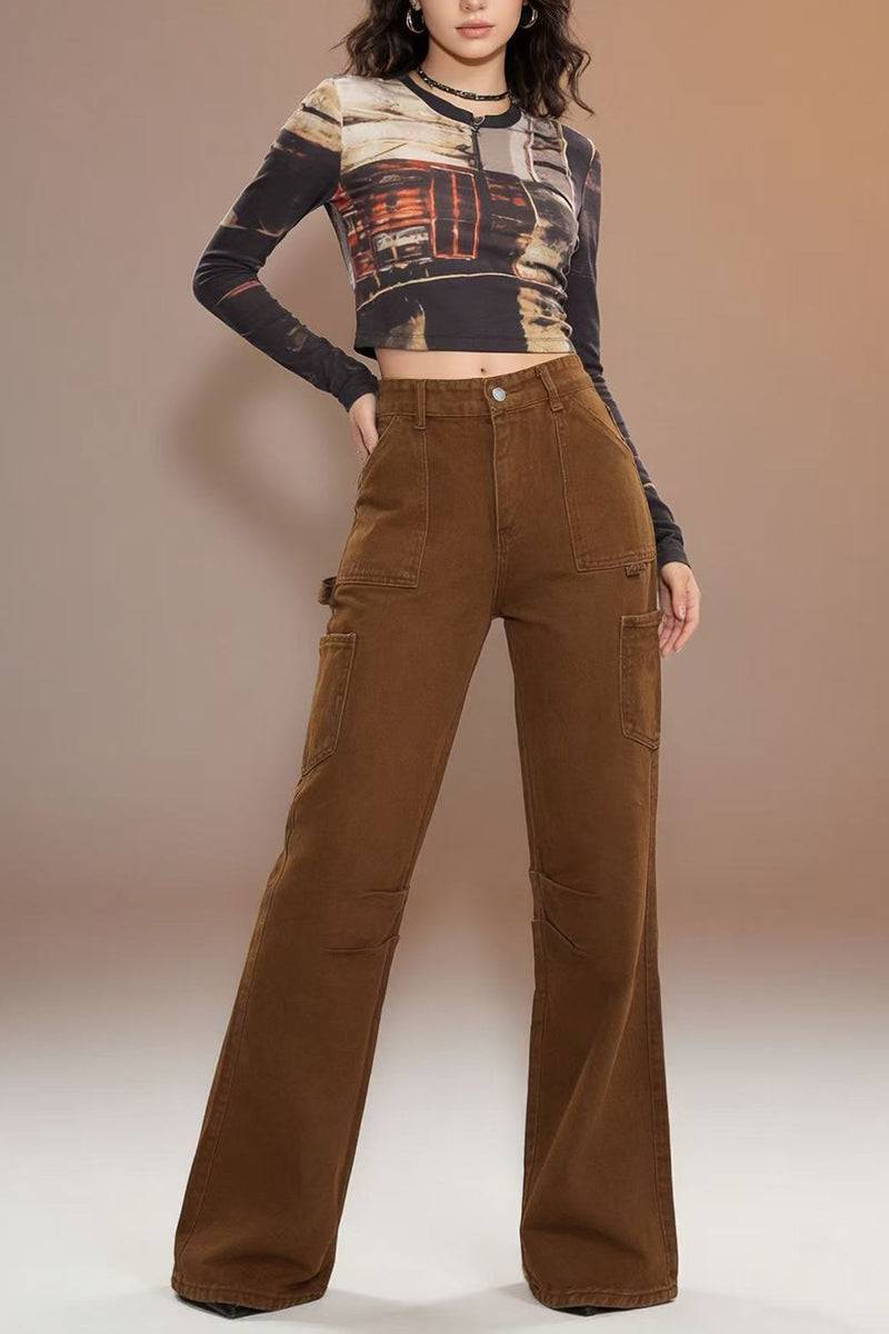 Classic High-Waist Straight Jeans
