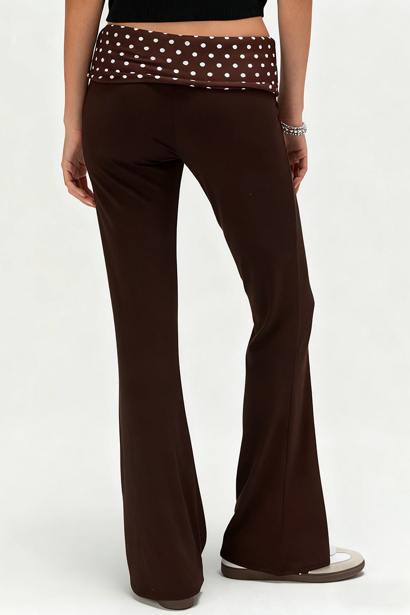Polka Dot Waist Casual Flare Pants