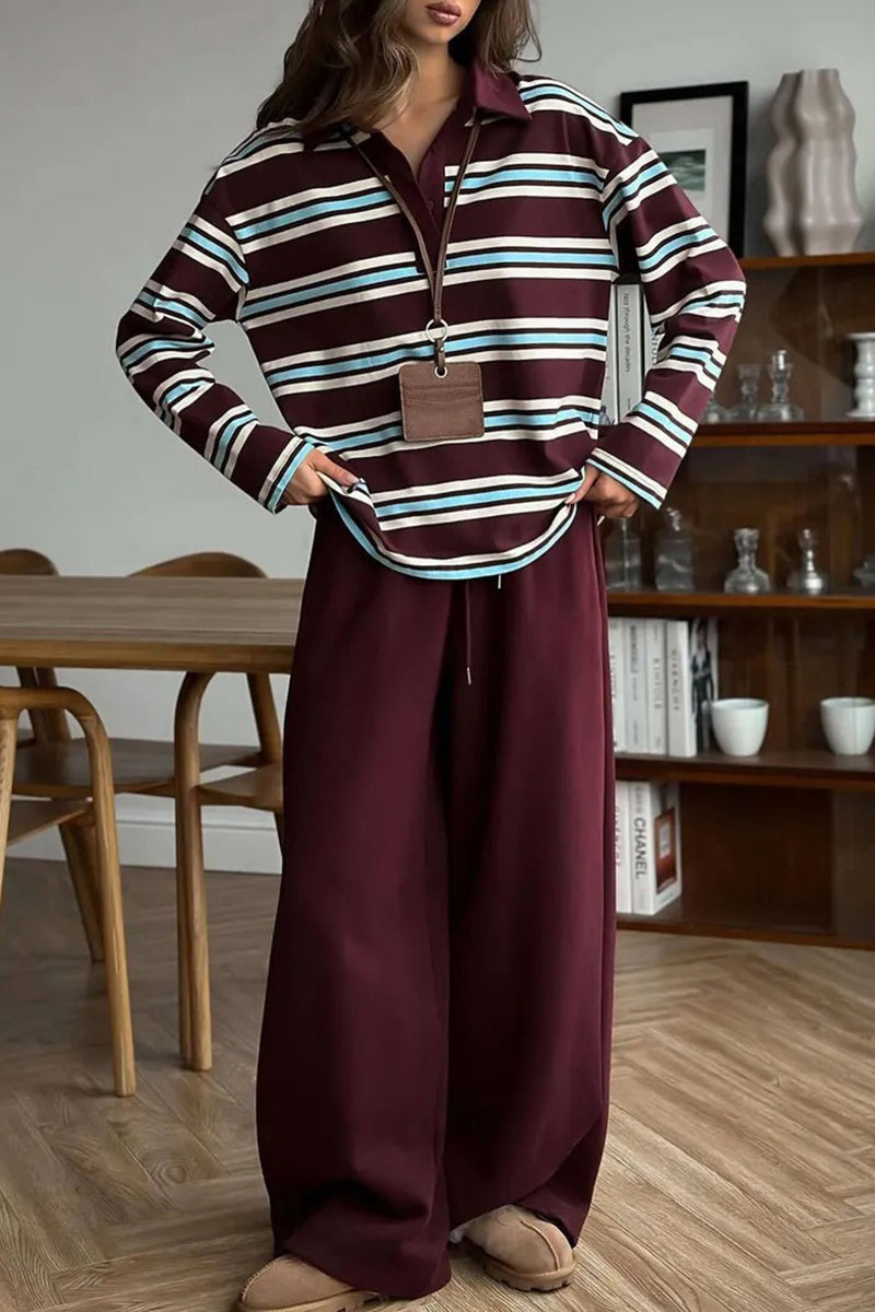 Striped Collared Long Sleeve Shirt