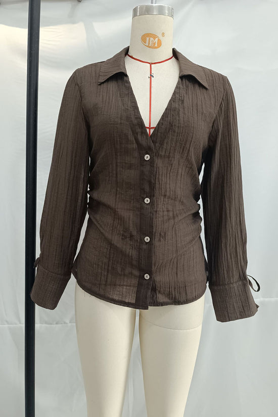 Stylish Buttoned Long Sleeve Blouse