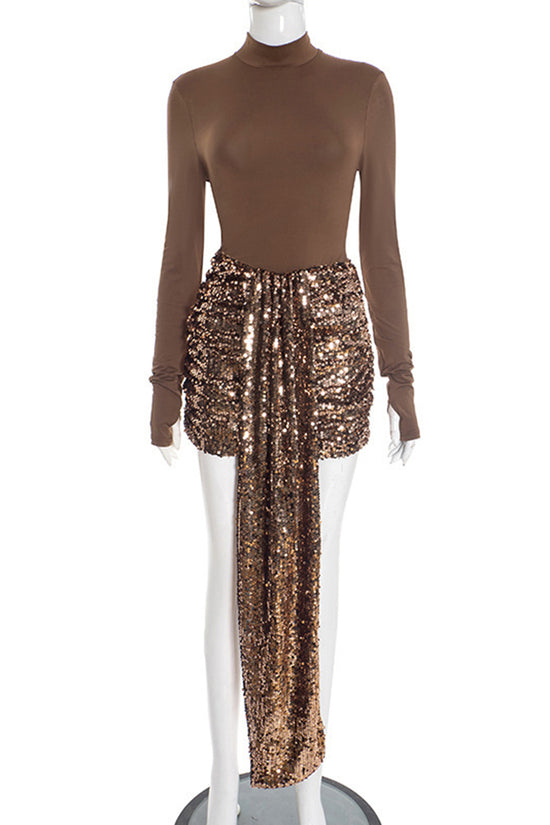 Elegant Sequin Skirt Set
