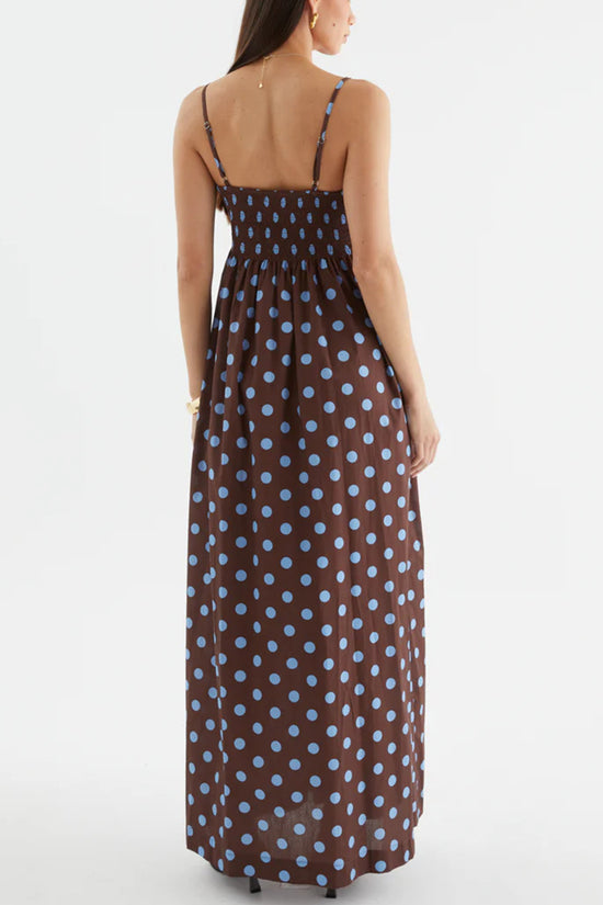 Polka Dot Sleeveless Maxi Dress