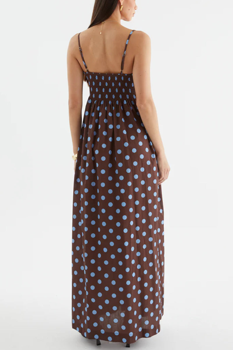 Polka Dot Sleeveless Maxi Dress