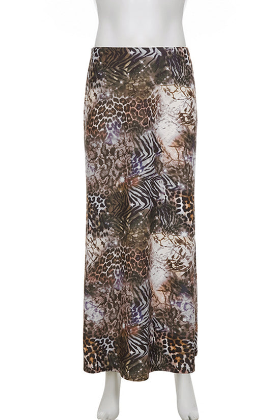 Animal Print Midi Skirt