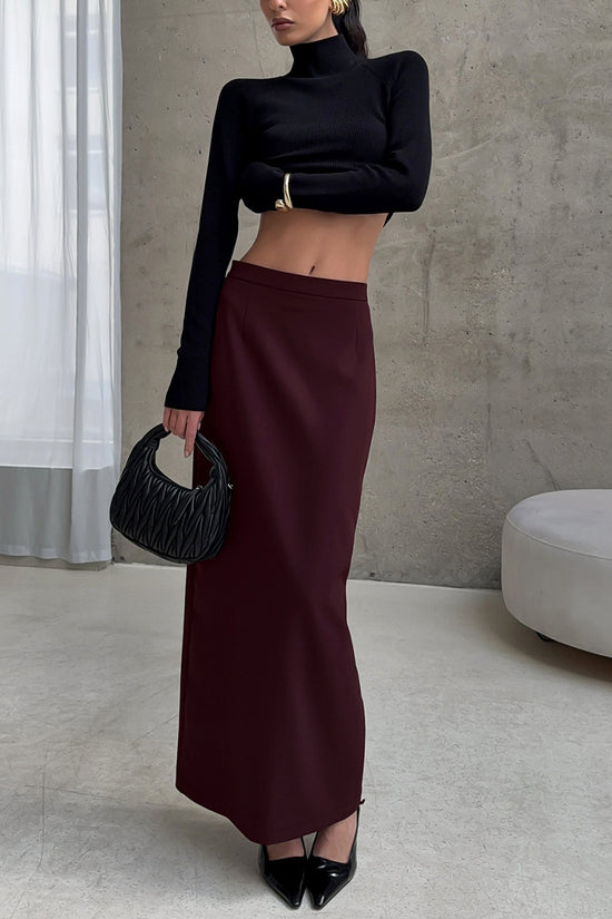 Elegant High-Waist Midi Skirt