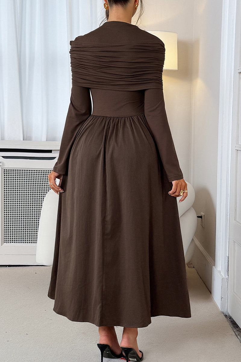 Elegant Long-Sleeve Midi Dress