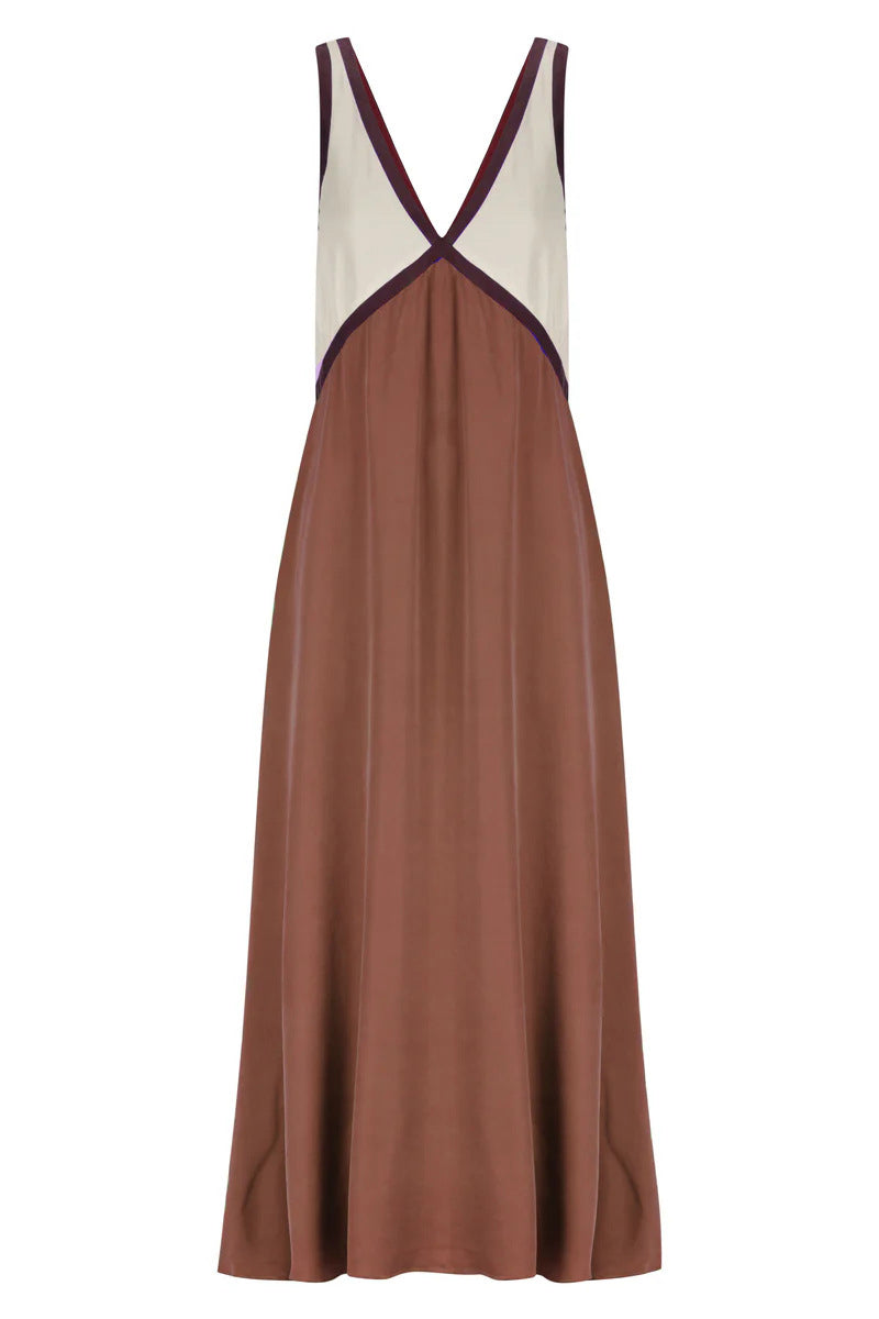 V-Neck Sleek Casual Maxi Dress