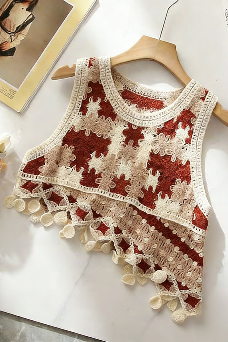 Colorful Floral Crochet Tank Top