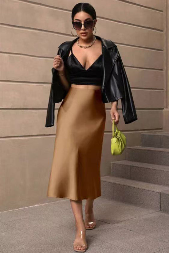 Elegant Midi A-Line Skirt