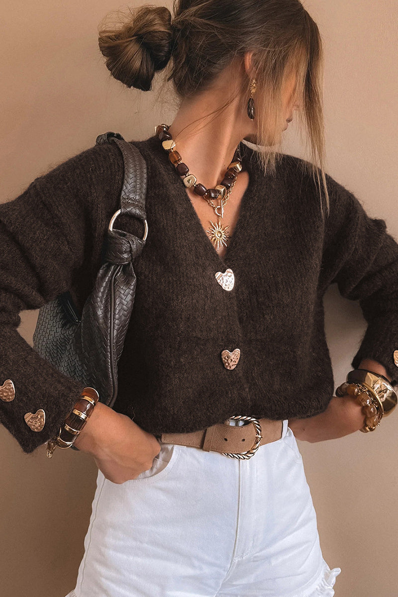 Elegant Heart Detail Cardigan