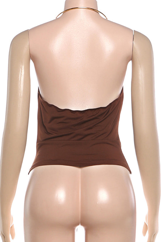 Halter Neck Drape Tank Top