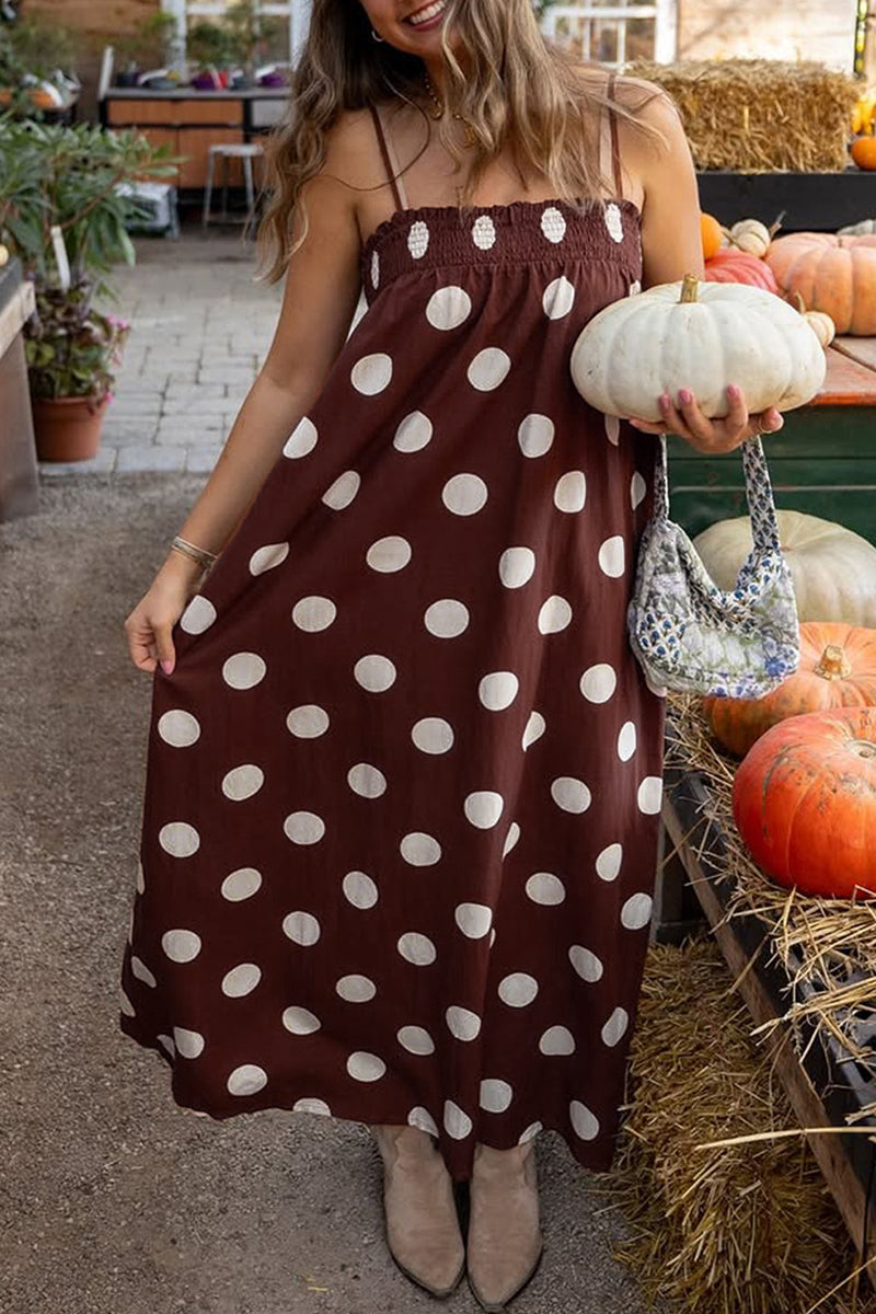 Polka Dot Casual Maxi Dress