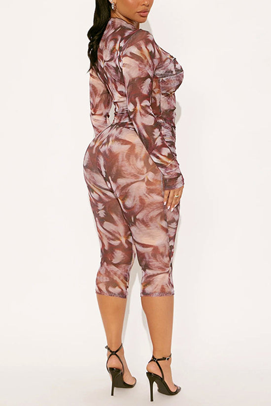 Stylish Tie Waist Cropped Pants Set