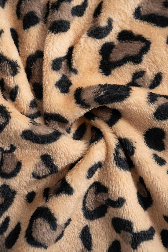 Leopard Print Drawstring Casual Pants