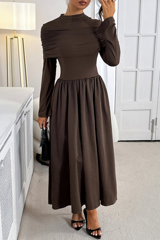 Elegant Long-Sleeve Midi Dress
