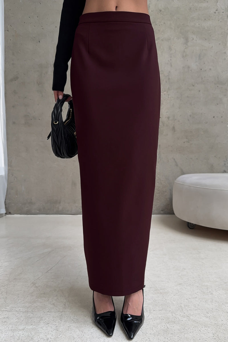 Elegant High-Waist Midi Skirt