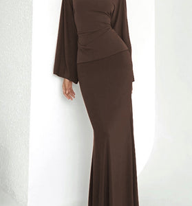 Elegant Long Sleeve Skirt Set