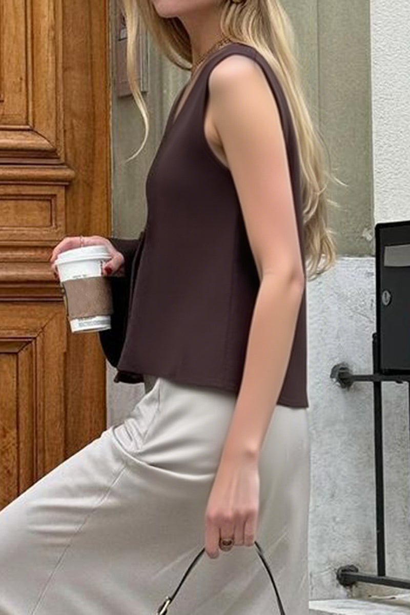 Stylish Double-Breasted Sleeveless Vest