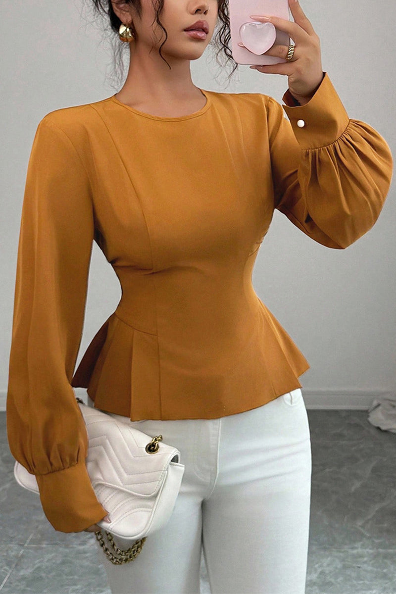 Peplum Long Sleeve Blouse
