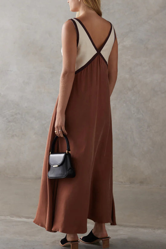 V-Neck Sleek Casual Maxi Dress