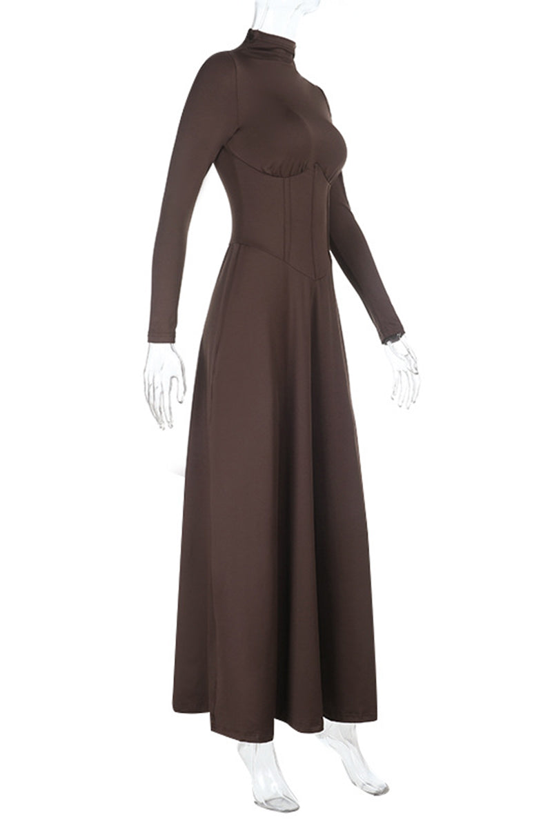 Long Sleeve Mock Neck Bodycon Dress