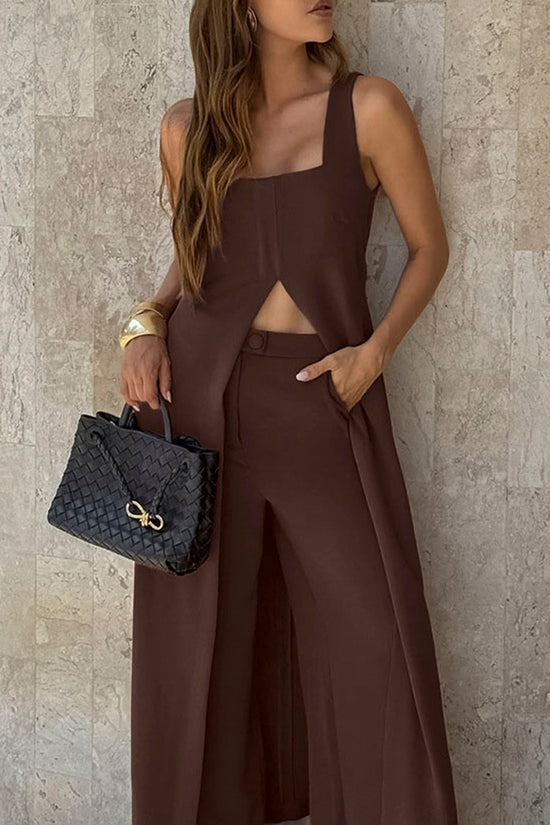 Elegant Sleeveless Pants Set