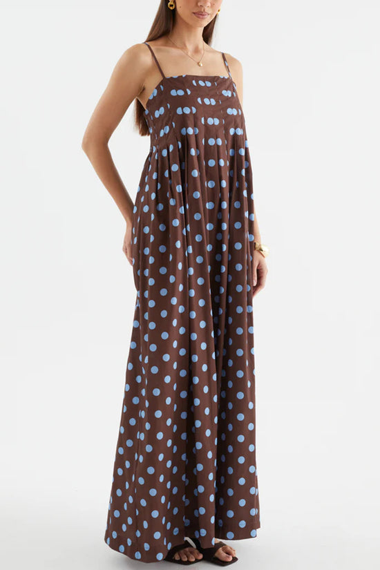 Polka Dot Sleeveless Maxi Dress