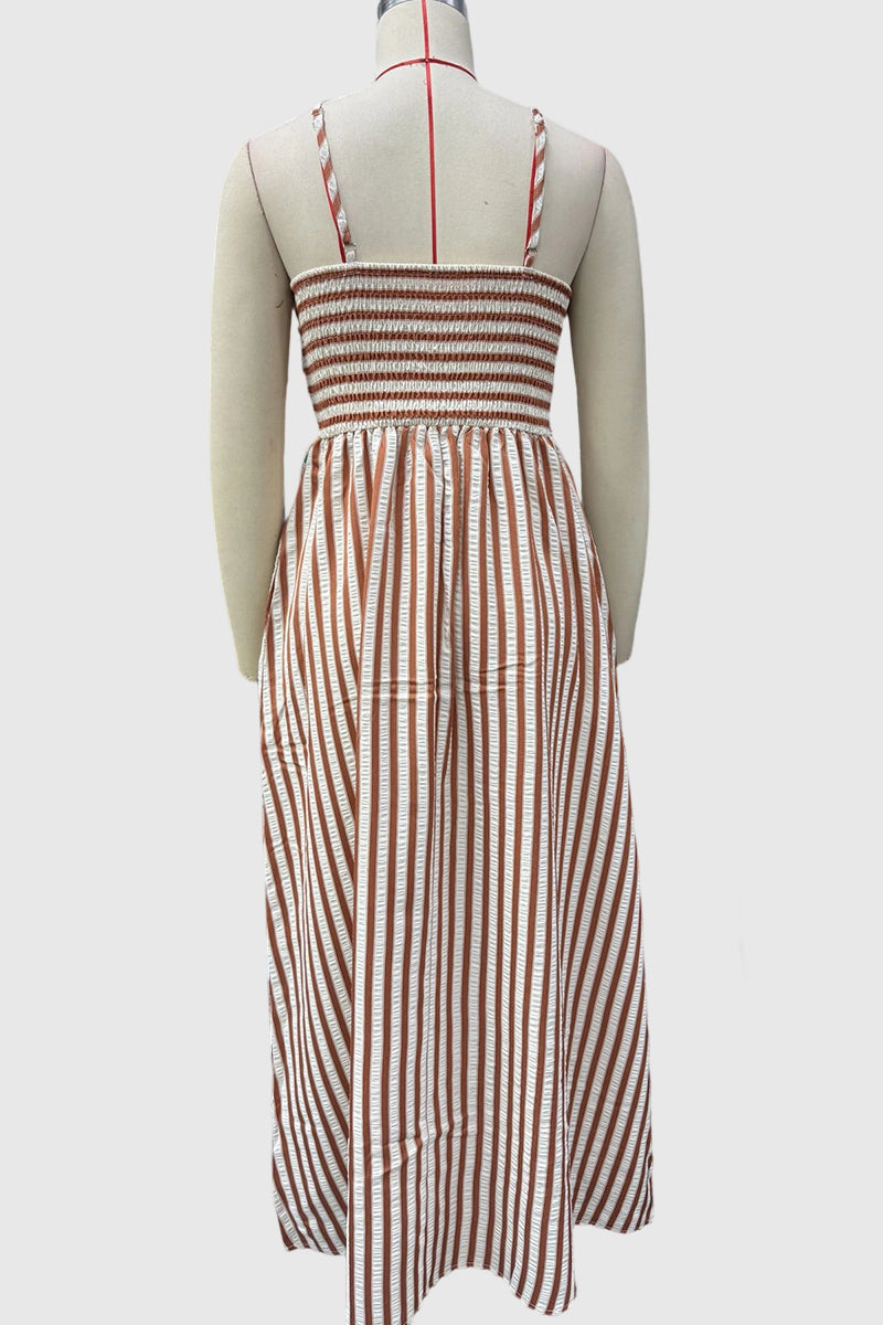 Striped Sleeveless Maxi Dress
