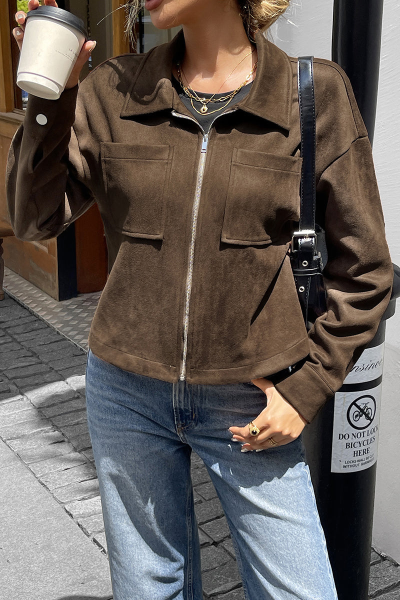 Chic Cropped Zip-Up Jacket