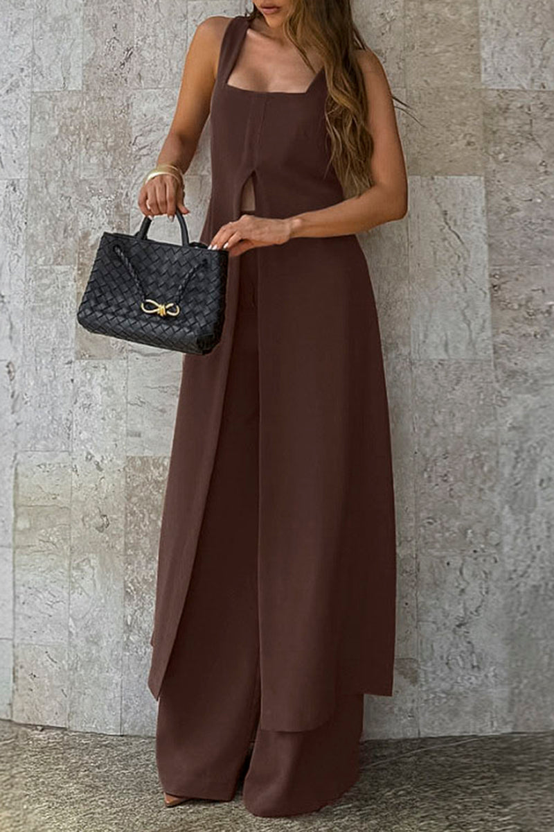 Elegant Sleeveless Pants Set