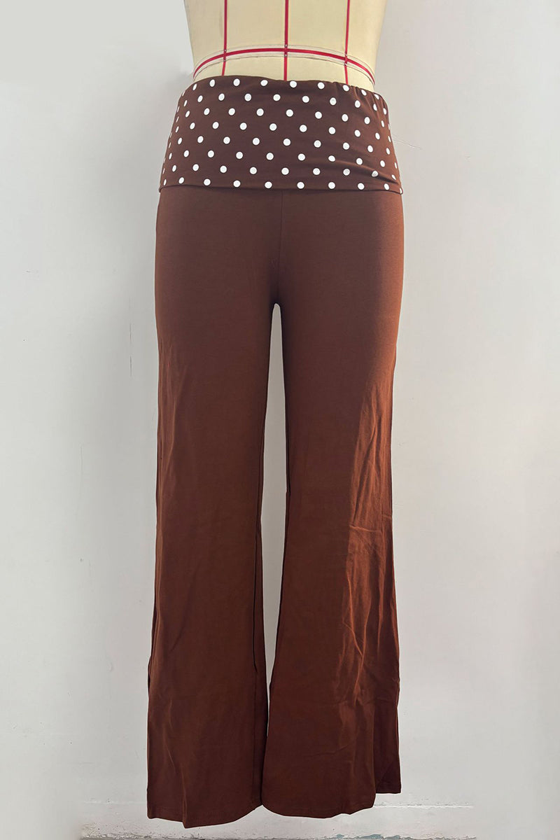 Polka Dot Waist Casual Flare Pants