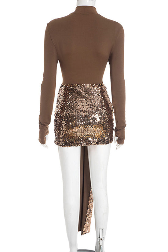 Elegant Sequin Skirt Set