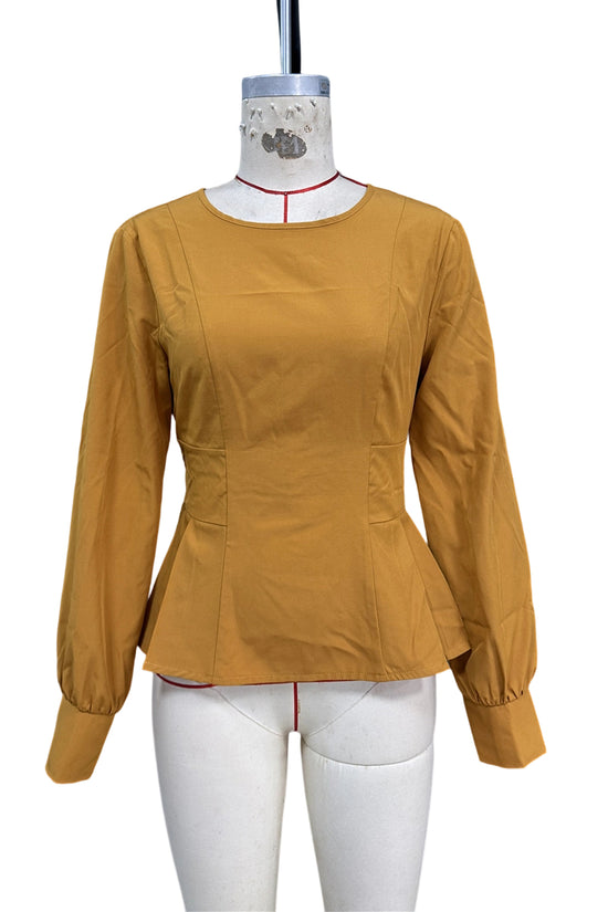 Peplum Long Sleeve Blouse