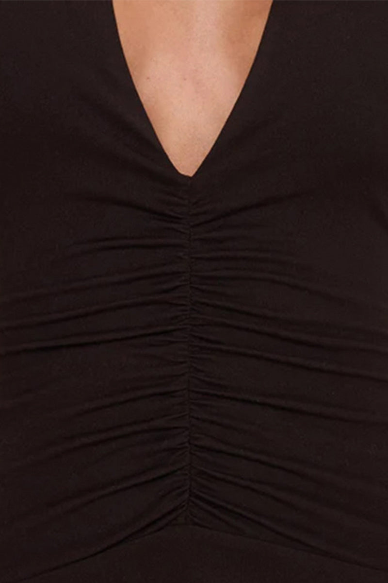 Halter Neck Ruched Casual Dress